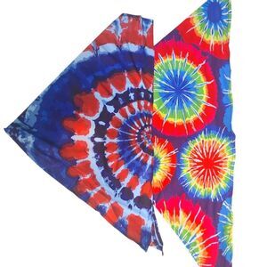Doggie Tie-Dye Bandanas "American Fireworks Collection" Cotton‎ Set Of Tw…